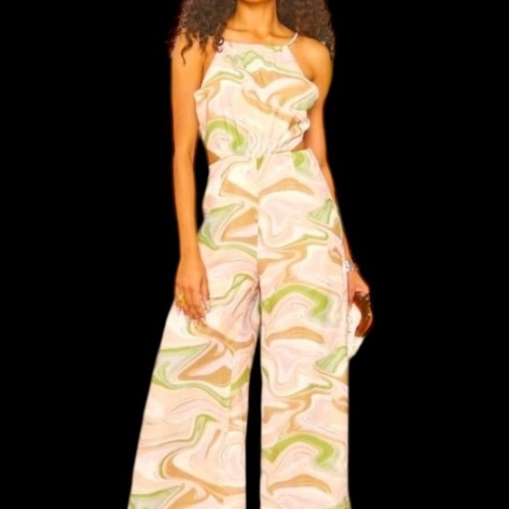 Summer Jumpsuit Lush cut out back Halter jumpsuit | Resortwear | NWT size S